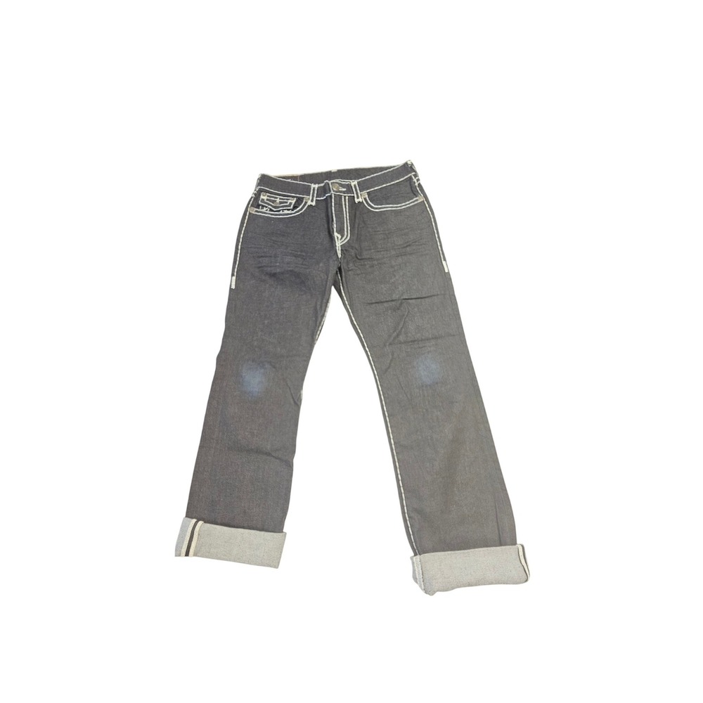 True Religion Ricky Relaxed Straight Super T Dark Wash Jeans Mens 36 Italian Fab